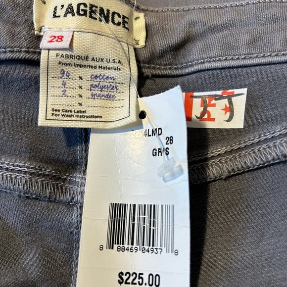 NWT Womens L'Agence Gris Gray Margot High Rise Skinny Jeans 28 * - Picture 10 of 10